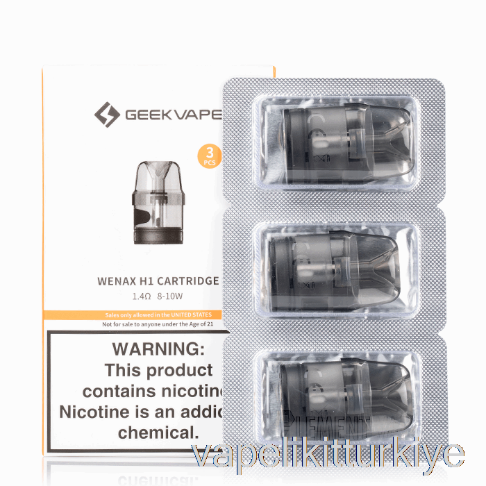 Vape Türkiye Geek Vape Wenax H1 Yedek Kapsüller 1.4ohm Wenax H1 Kartuşları